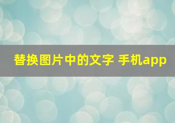 替换图片中的文字 手机app